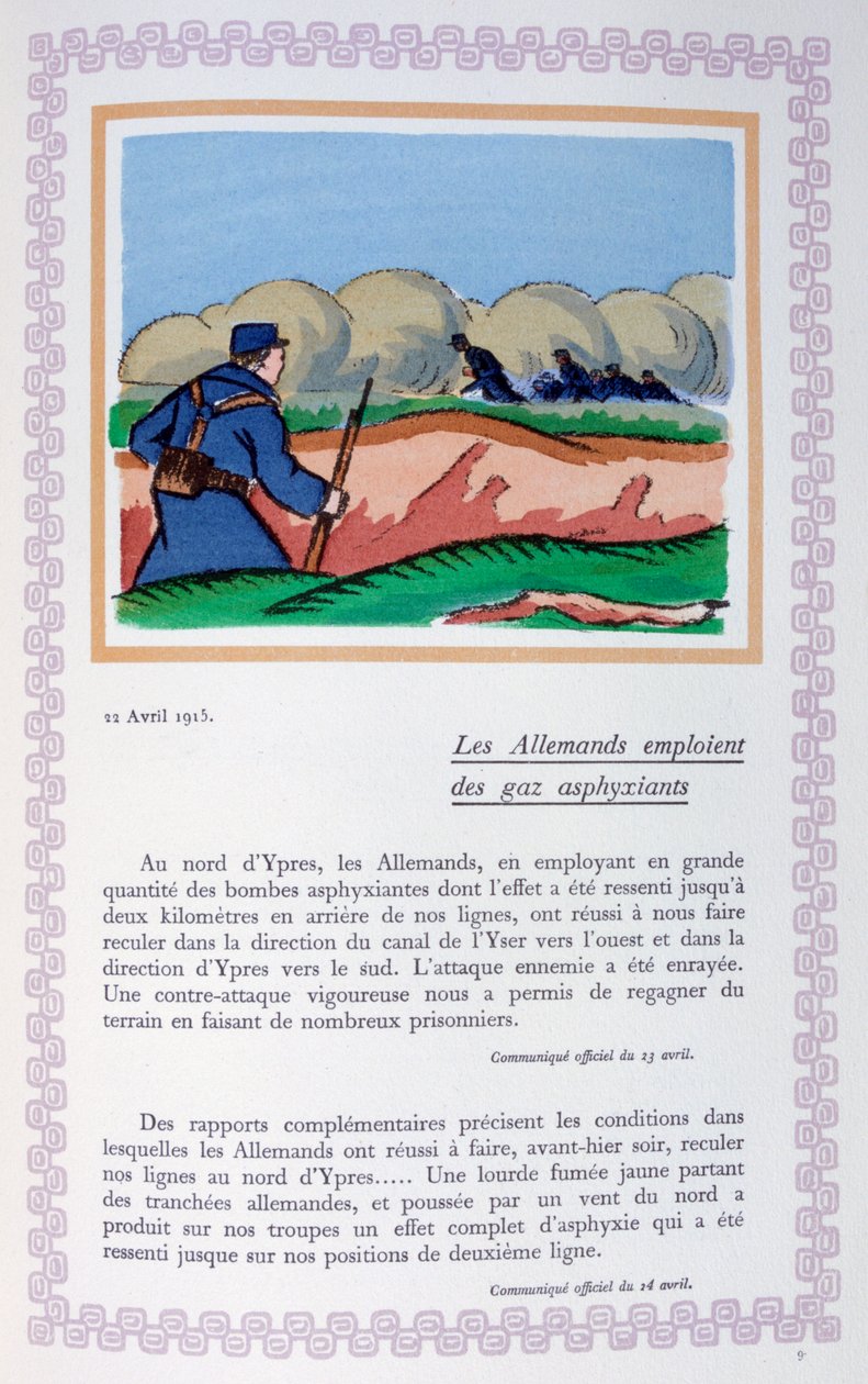 Saksalaiset käyttävät kloorikaasua, Ypres, 22. huhtikuuta 1915, 1919 tekijältä Andre Helle