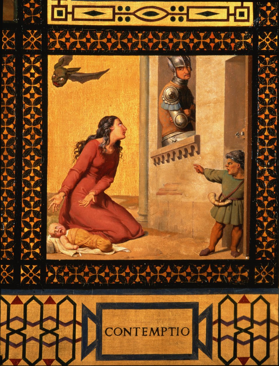Hyvä ja paha: halveksunta, 1832 yksityiskohta teoksesta 89709 öljy kankaalle tekijältä Andre Jacques Victor Orsel