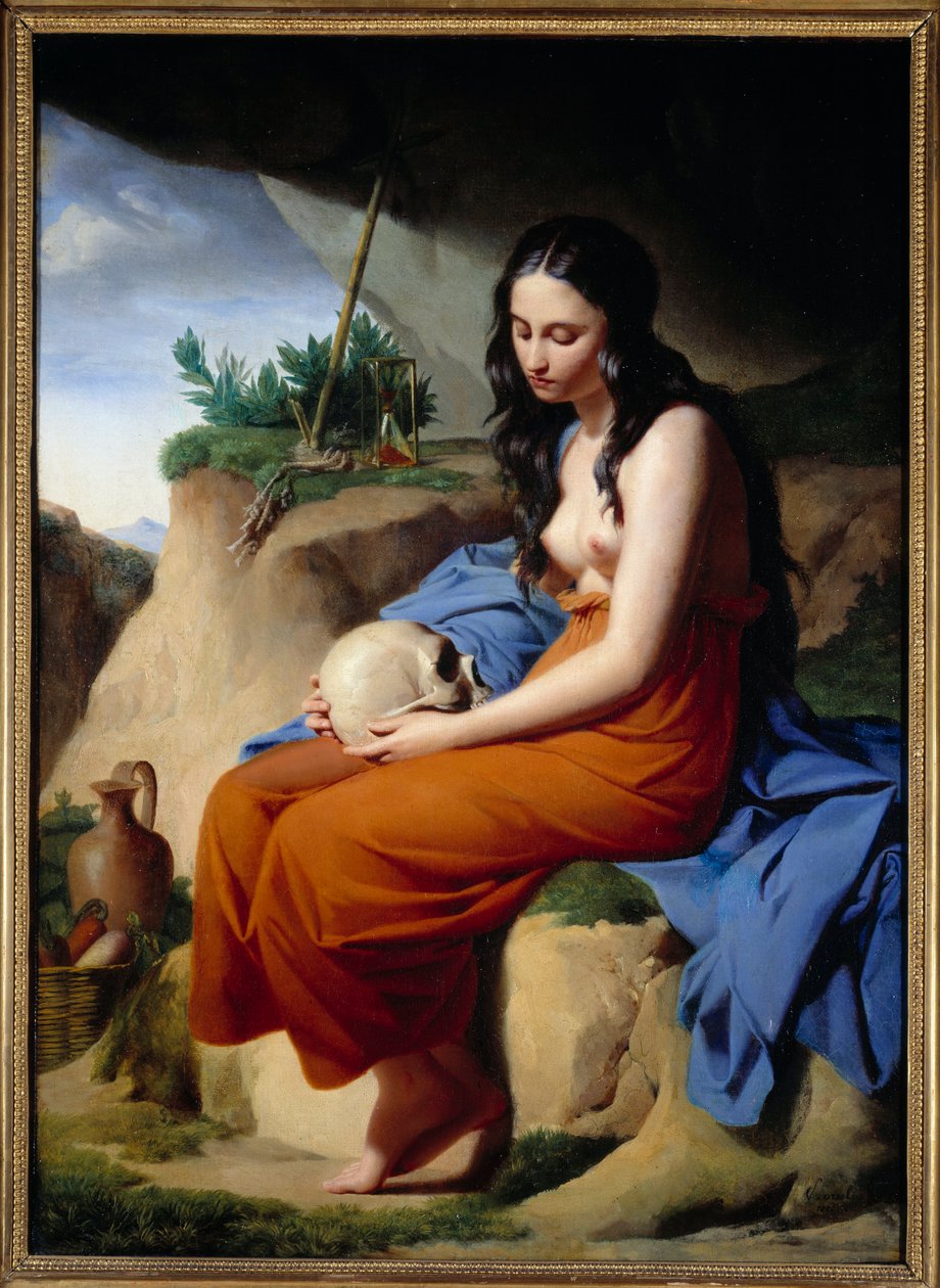 Madeleine. Pyhä Maria Magdaleena meditoi. Victor Orselin maalaus (1795-1850) tekijältä Andre Jacques Victor Orsel