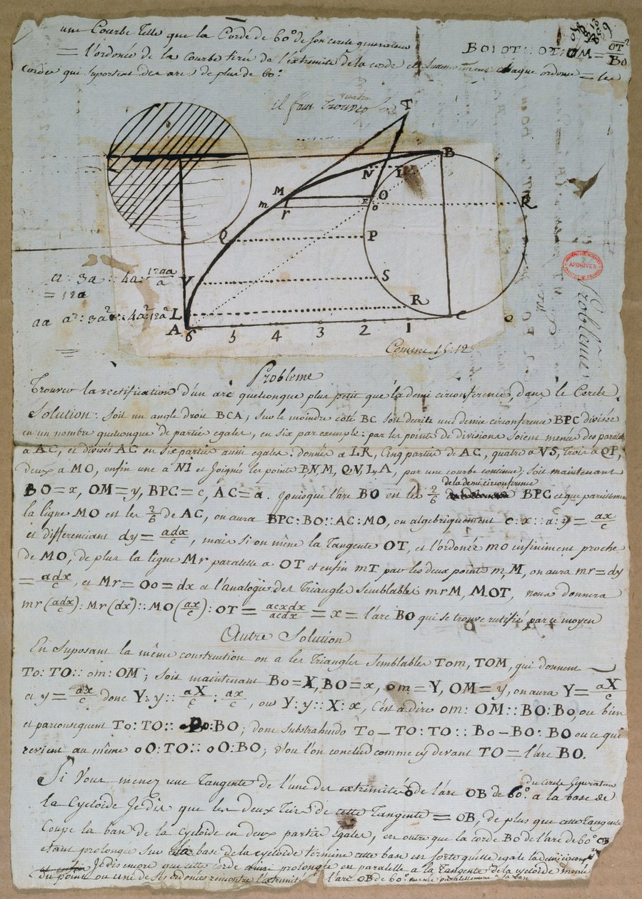 Ympyrän kaaren korjaus, 8. heinäkuuta 1788 tekijältä Andre Marie Ampere