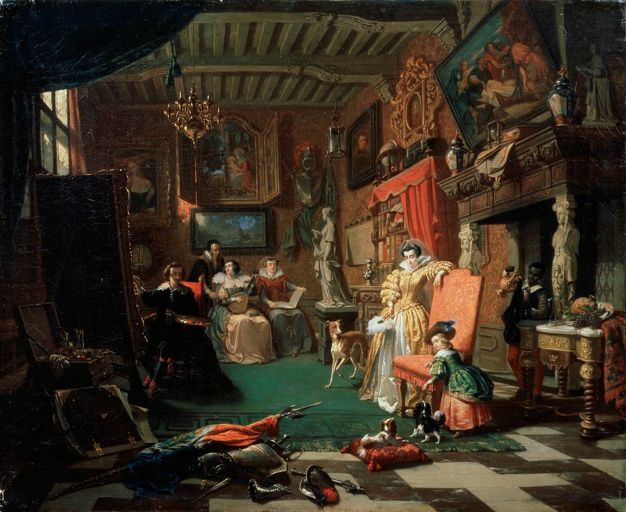 "Sir Anthony van Dyck maalaa muotokuvaa", 1853 tekijältä Andre Plumot