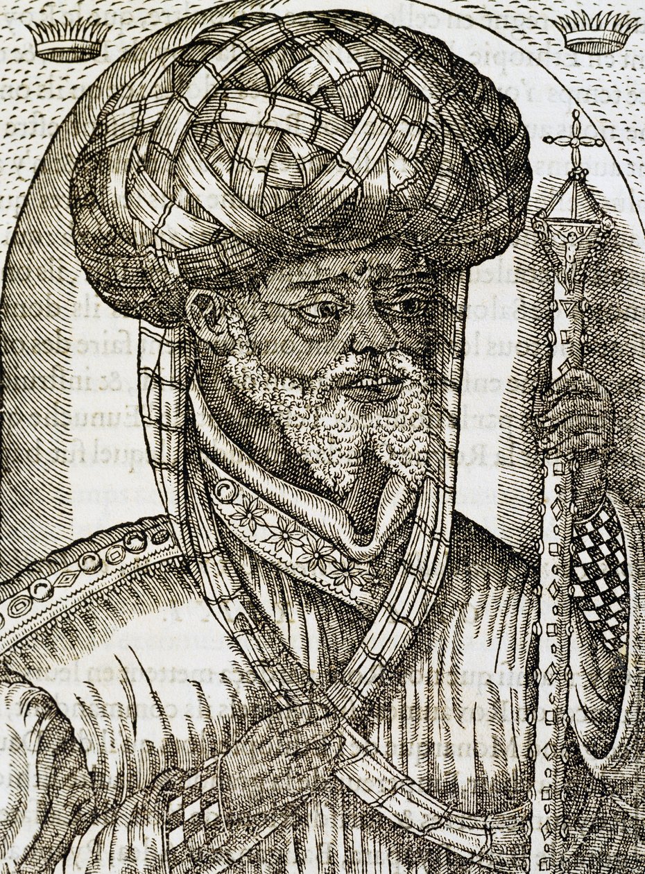 Abessinialainen pappi, Universal Cosmology, Andre Thevet (1504-1592), kaiverrus tekijältä Andre Thevet
