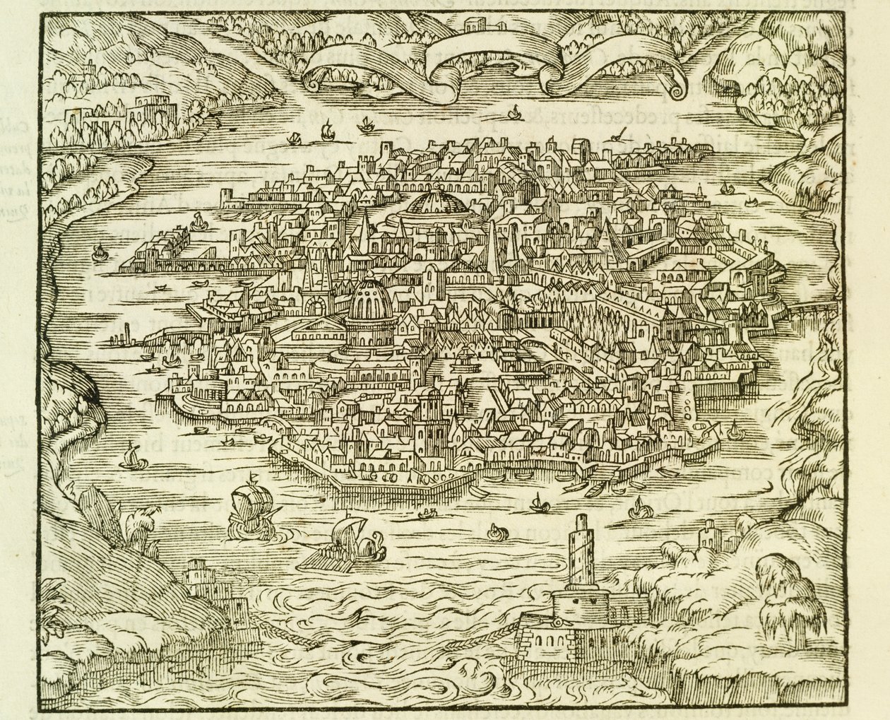 Quinsain kaupunki (nykyisin Tianjin), Andre Thevetin kaiverrus La Cosmographie Universellesta (Universal Cosmography) tekijältä Andre Thevet