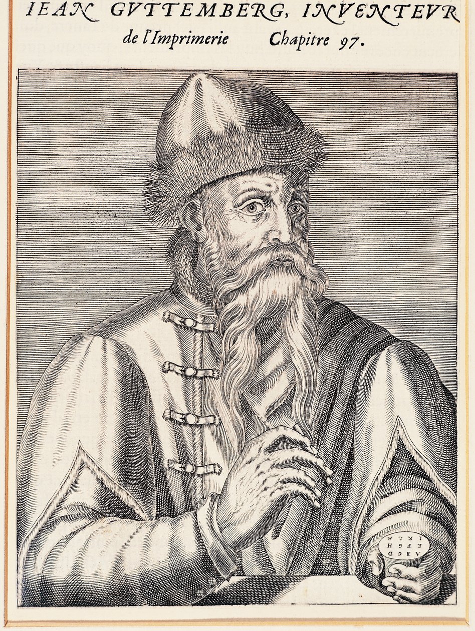 Johann Gutenbergin muotokuva (Mainz, noin 1394-1399-Mainz tekijältä Andre Thevet