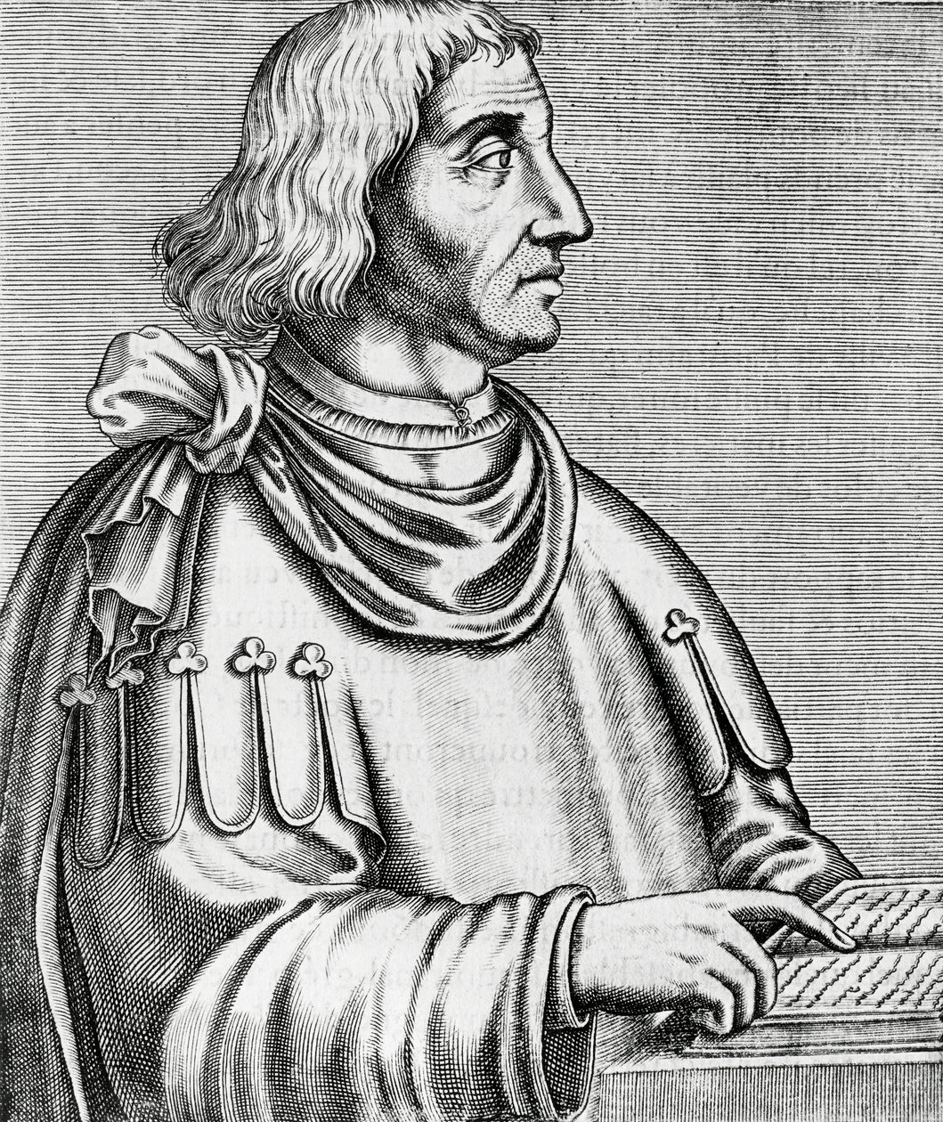 Muotokuva Philippes de Comminesista (noin 1445-noin 1512), historioitsija ja diplomaatti, kaiverrus teoksesta The True Portraits and Lives of Illustrious Men tekijältä Andre Thevet