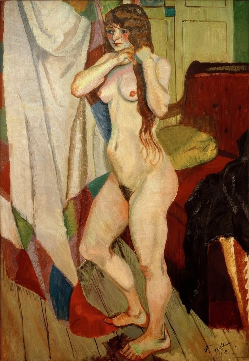 Suzanne Valadon hoitaa hiuksiaan tekijältä Andre Utter