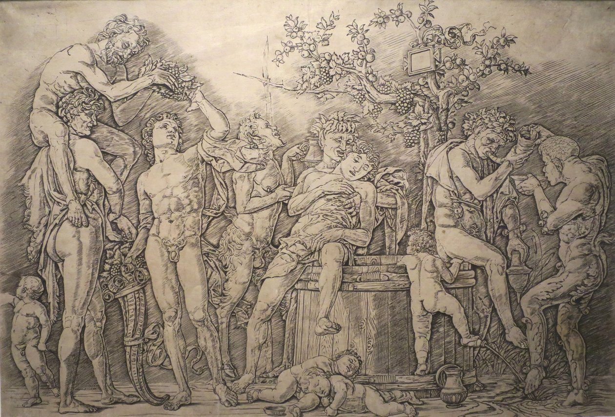 Bacchanal viinipuristimella tekijältä Andrea Mantegna