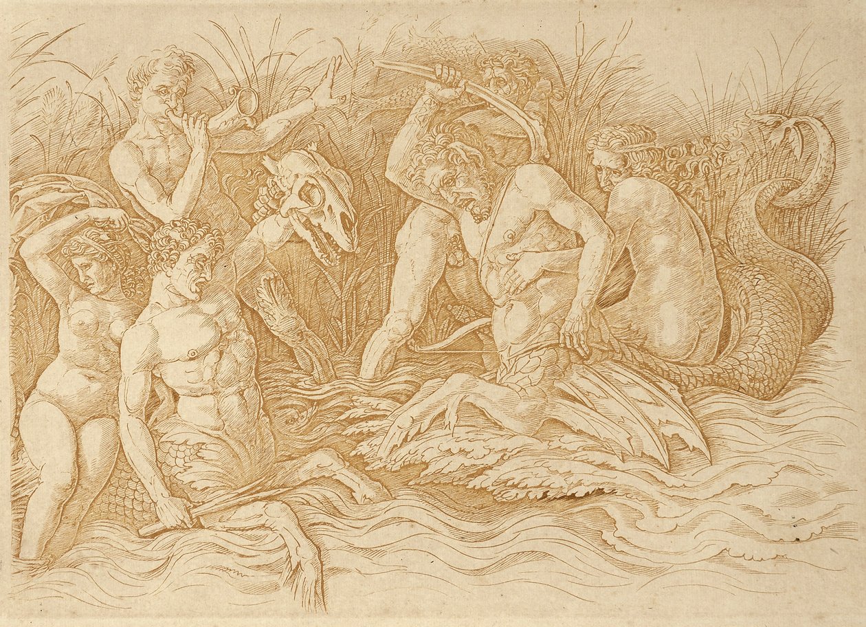 Batalha dos käyttää hyväkseen marinhosta tekijältä Andrea Mantegna