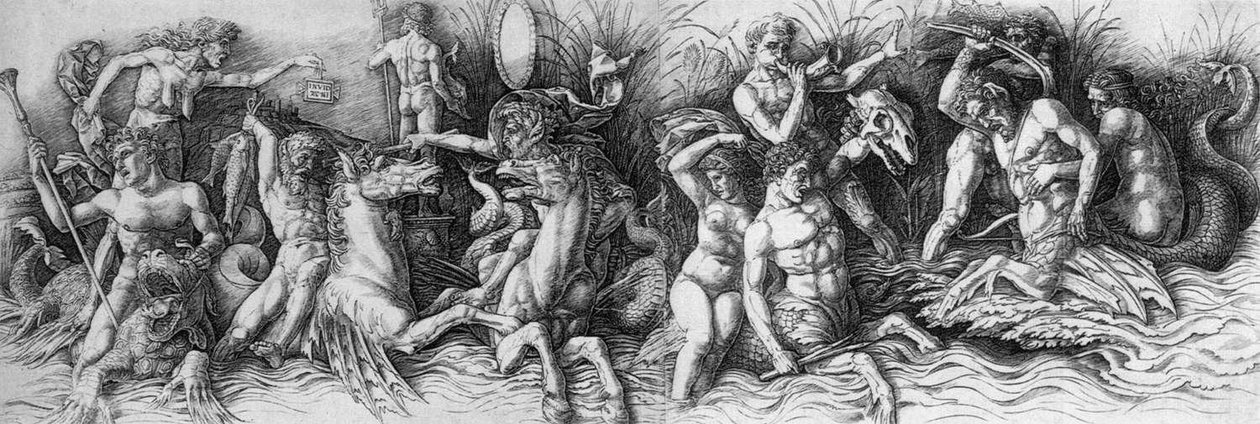 Meren jumalten taistelu tekijältä Andrea Mantegna