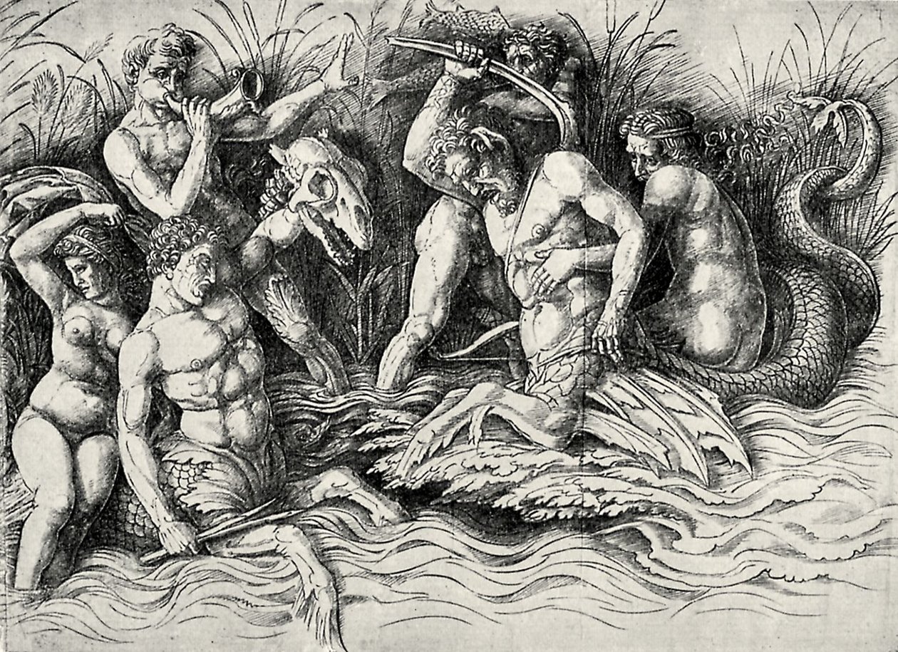 Die Schlacht der Meeresgötter tekijältä Andrea Mantegna