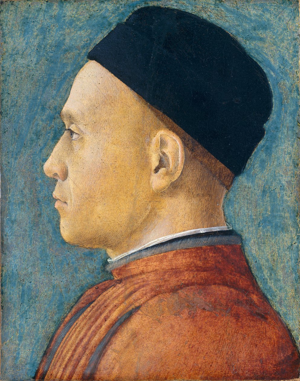 Miehen muotokuva, c. 1470 (tempera paneelissa) tekijältä Andrea Mantegna