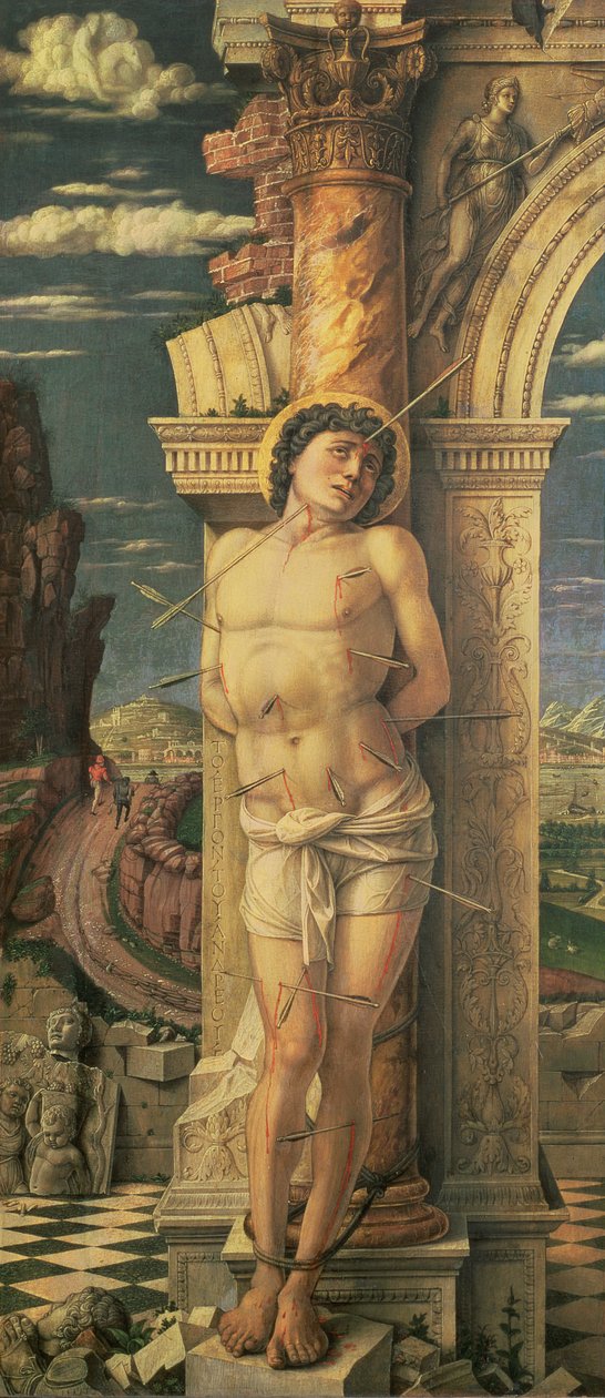 St. Sebastian, n. 1459 (tempera paneelissa) tekijältä Andrea Mantegna