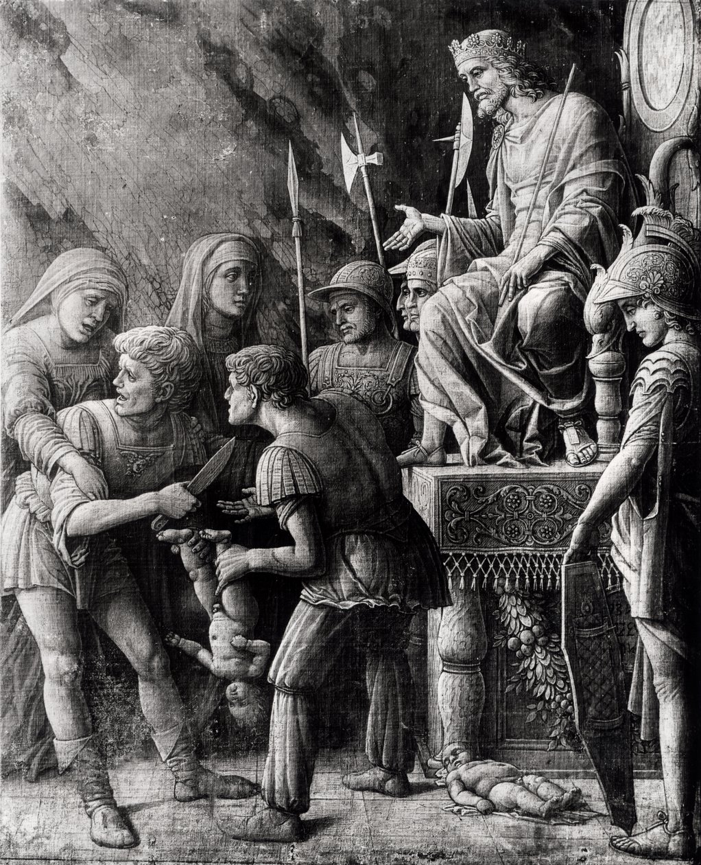 Salomon tuomio (lyijykynä ja pesu kankaalle) tekijältä Andrea Mantegna