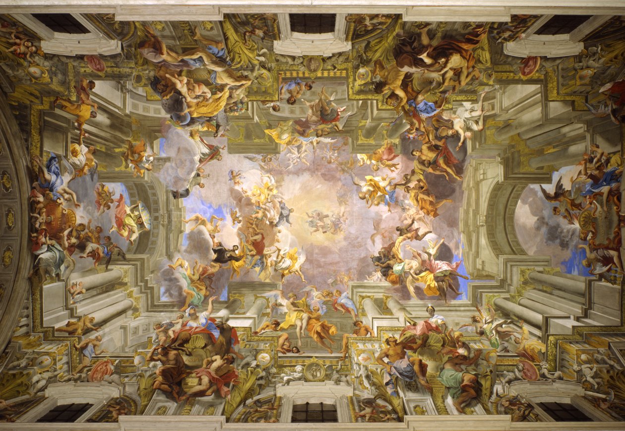 Pyhän Ignatiuksen tulo paratiisiin, 1685-1694 tekijältä Andrea Pozzo