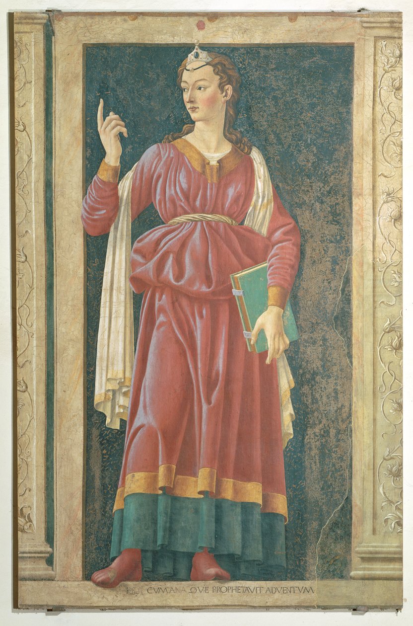 Kuuman Sibyl, kuuluisien miesten ja naisten Villa Carducci -sarjasta, n. 1450 tekijältä Andrea del Castagno