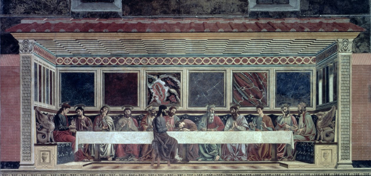 Viimeinen ehtoollinen, noin 1447 tekijältä Andrea del Castagno
