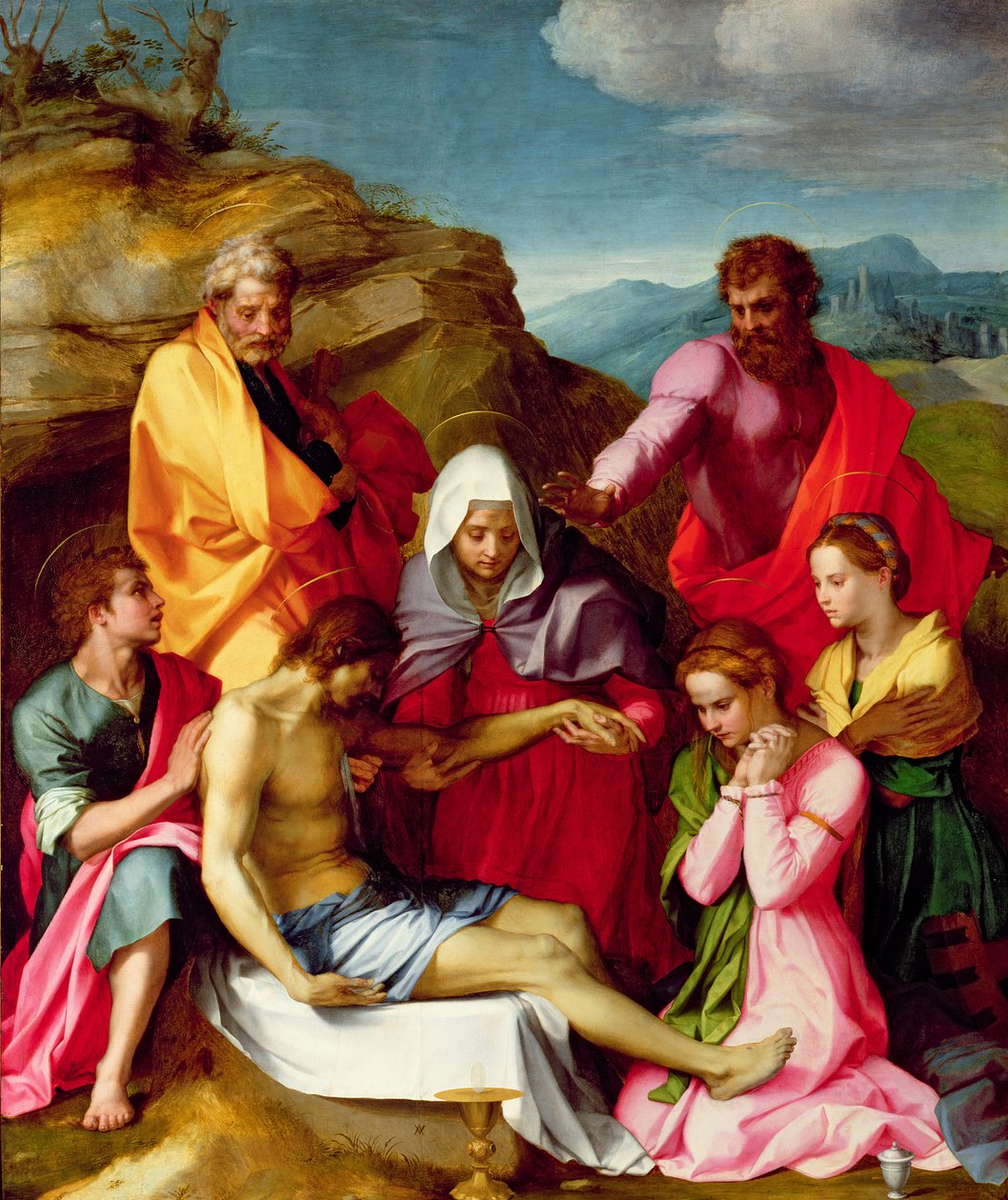 Laskeuma Neitsyt Marian ja pyhien kanssa, 1523-24 tekijältä Andrea del Sarto