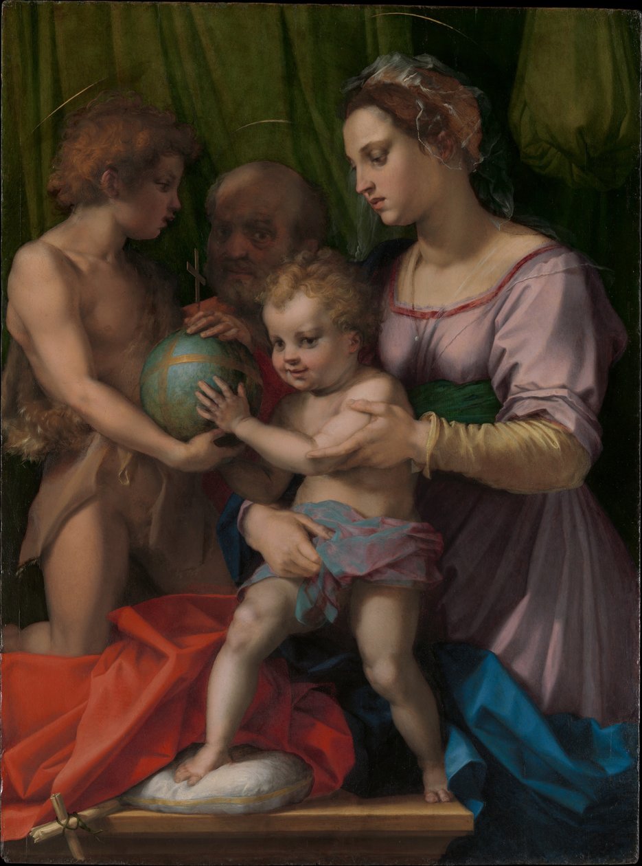 La Sacra Famiglia ja San Giovannino Battista tekijältä Andrea del Sarto