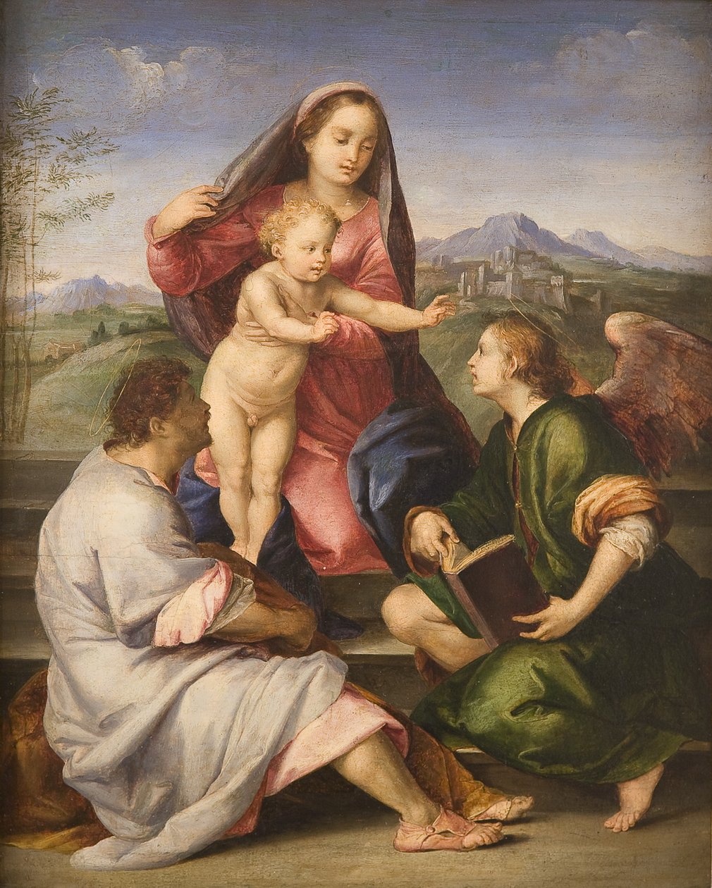 Madonna z detetom, svetnikov in angelom tekijältä Andrea del Sarto