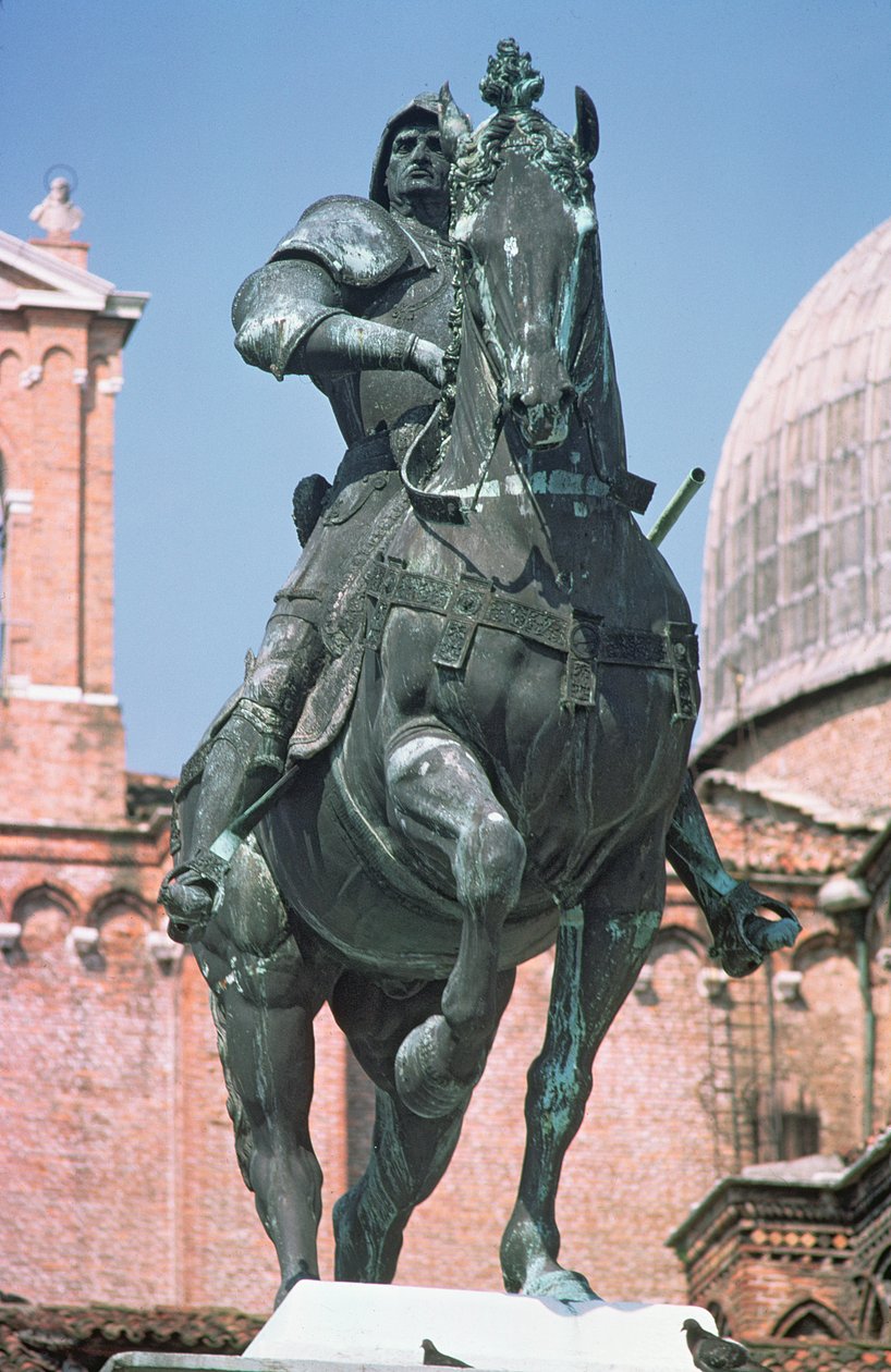 Condottiere Bartolomeo Colleonin ratsastuspatsas, 1488 (pronssi) tekijältä Andrea del Verrocchio
