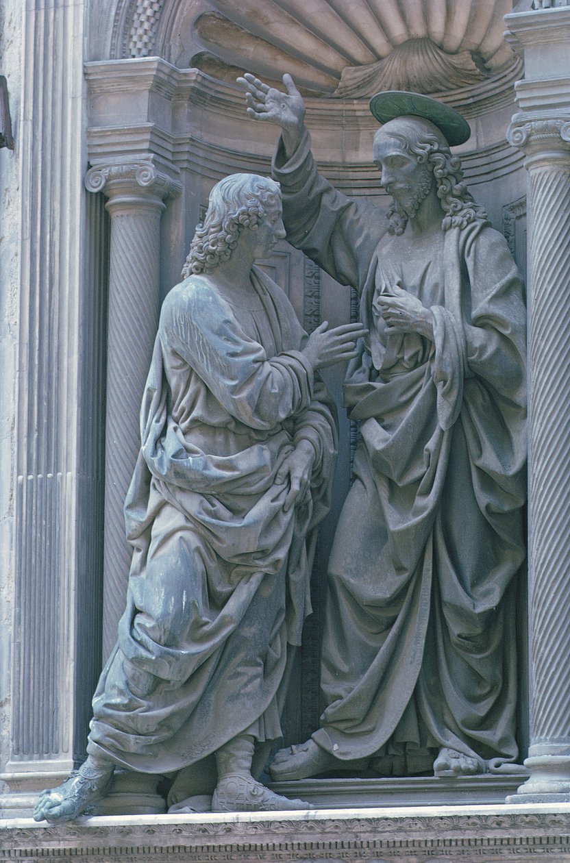 St. Thomasin uskomattomuus, 1466-83 (pronssi) tekijältä Andrea del Verrocchio
