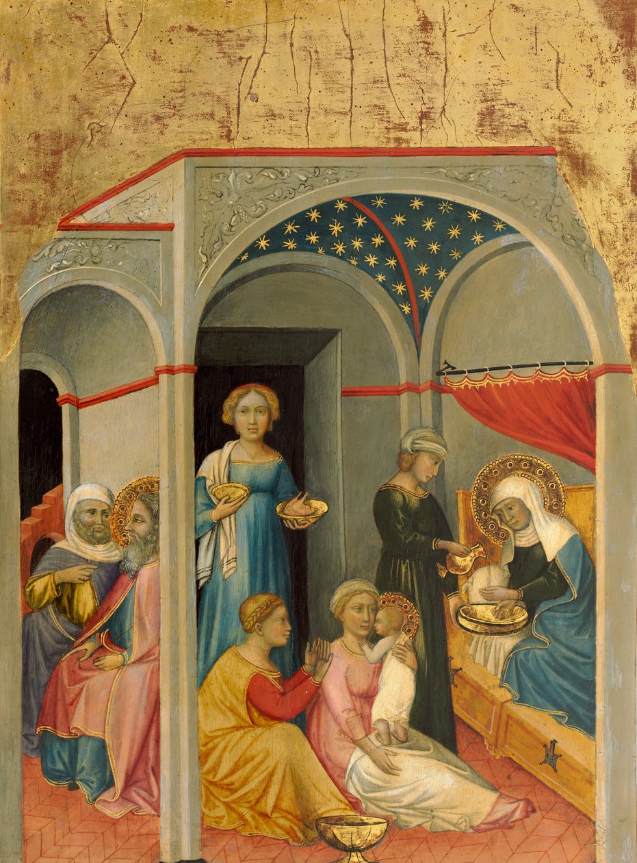 Neitsyt syntymä, n. 1400-5 (tempera poppelitaululla) tekijältä Andrea di Bartolo