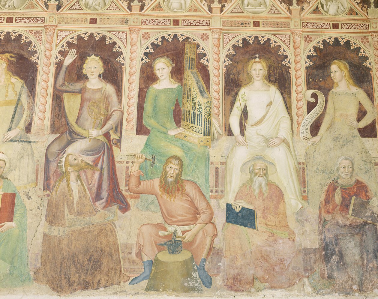 Yksityiskohta kirjasta "The Allegory of Christian Learning", Capellone degli Spagnoli, 1365-67 tekijältä Andrea di Bonaiuto