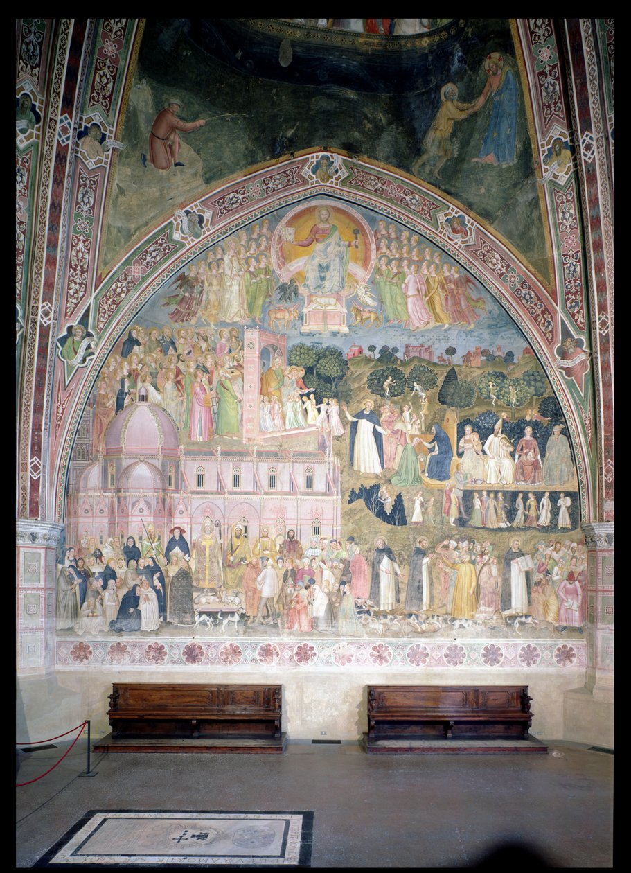 The Church Militant and Triumphant, espanjalaisessa kappelissa, n. 1369 tekijältä Andrea di Bonaiuto