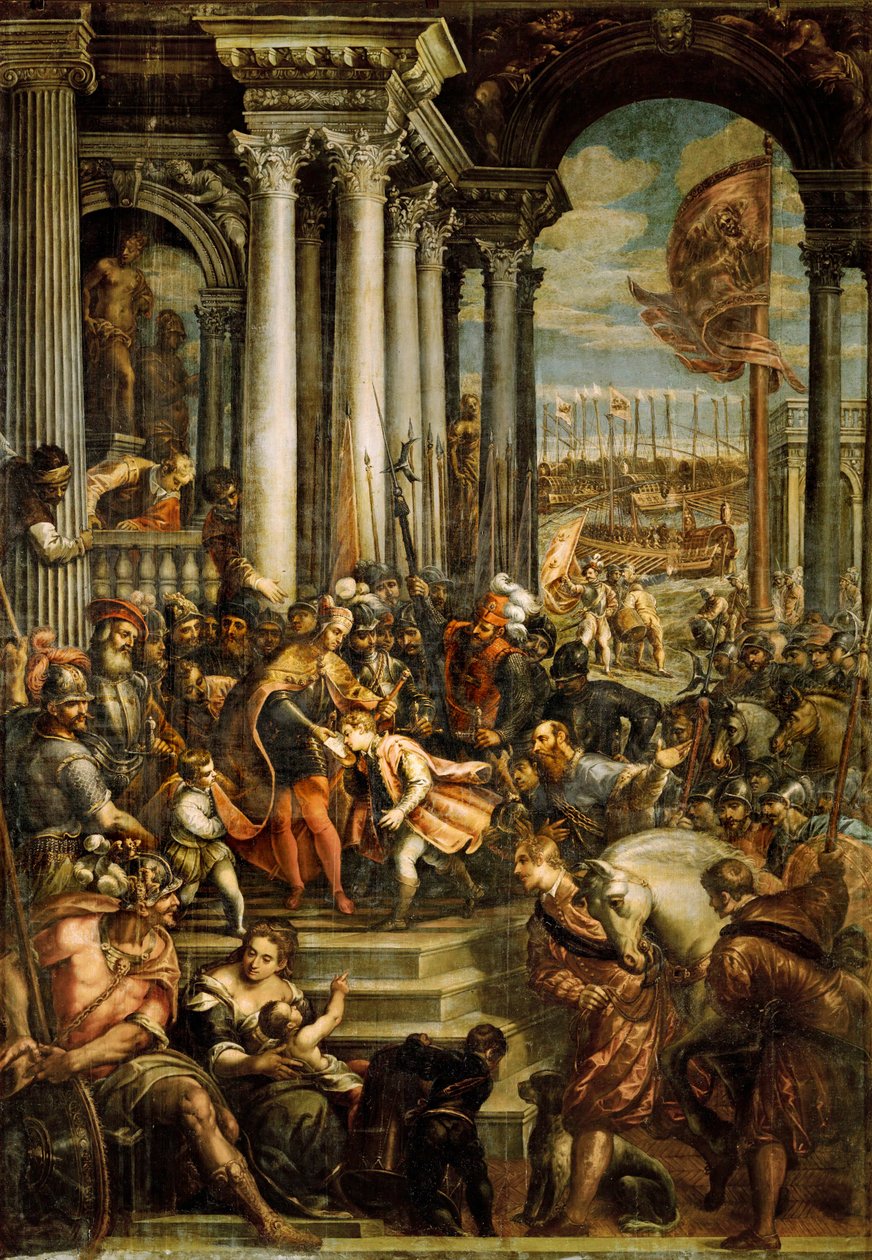Bysantin keisari Alexius IV Angelus ... (öljy kankaalle) tekijältä Andrea (1539 1614) Vicentino