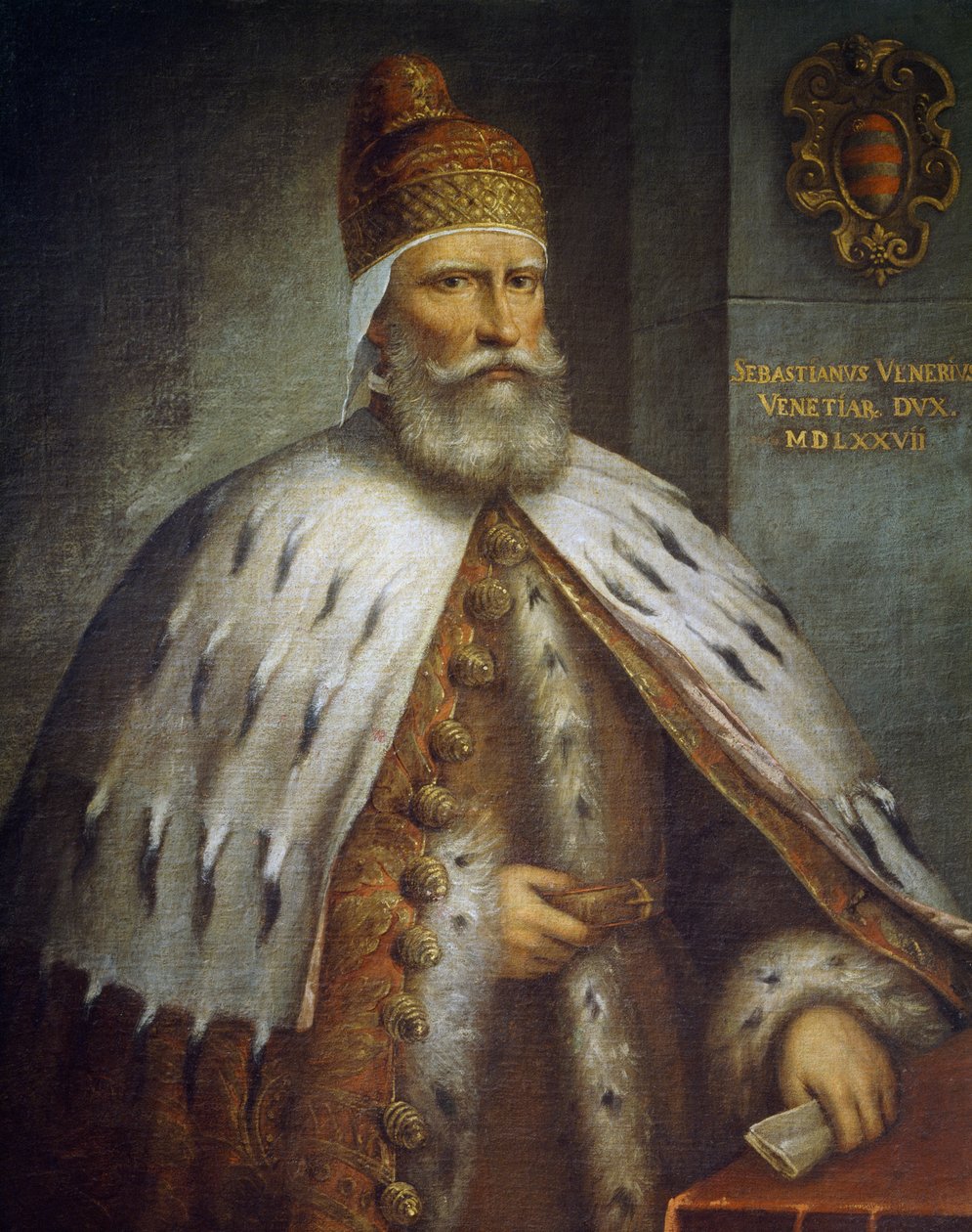 Doge Sebastiano Venierin muotokuva (noin 1496-1578) tekijältä Andrea (c.1542 c.1617) Michieli