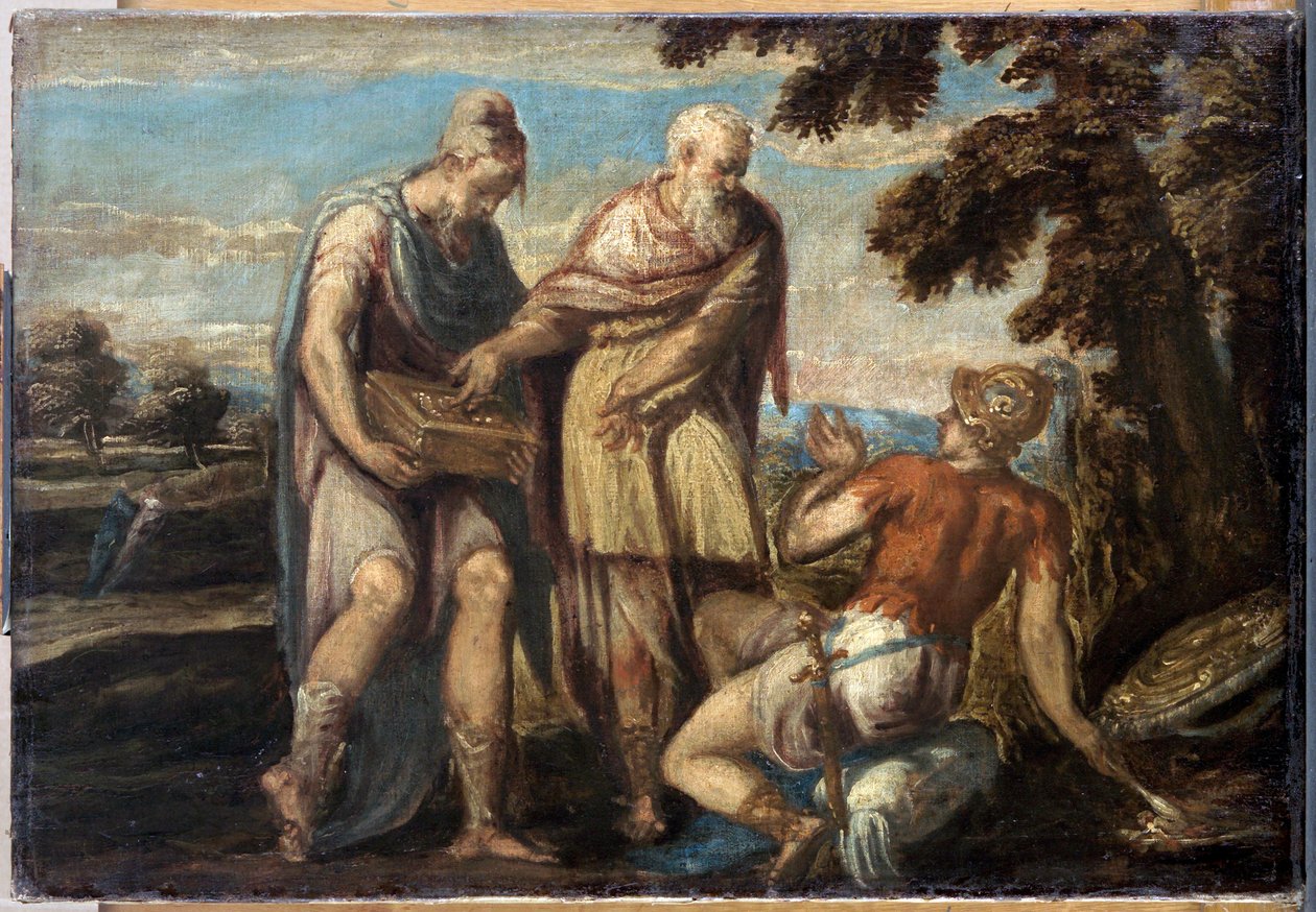 Manius Curius Dentatus (3. siecle avant JC) par Schiavone, Andrea (noin 1520-1582). Öljy kankaalle, koko: 58x84, n. 1560, Art History Museum, Wien tekijältä Andrea Schiavone