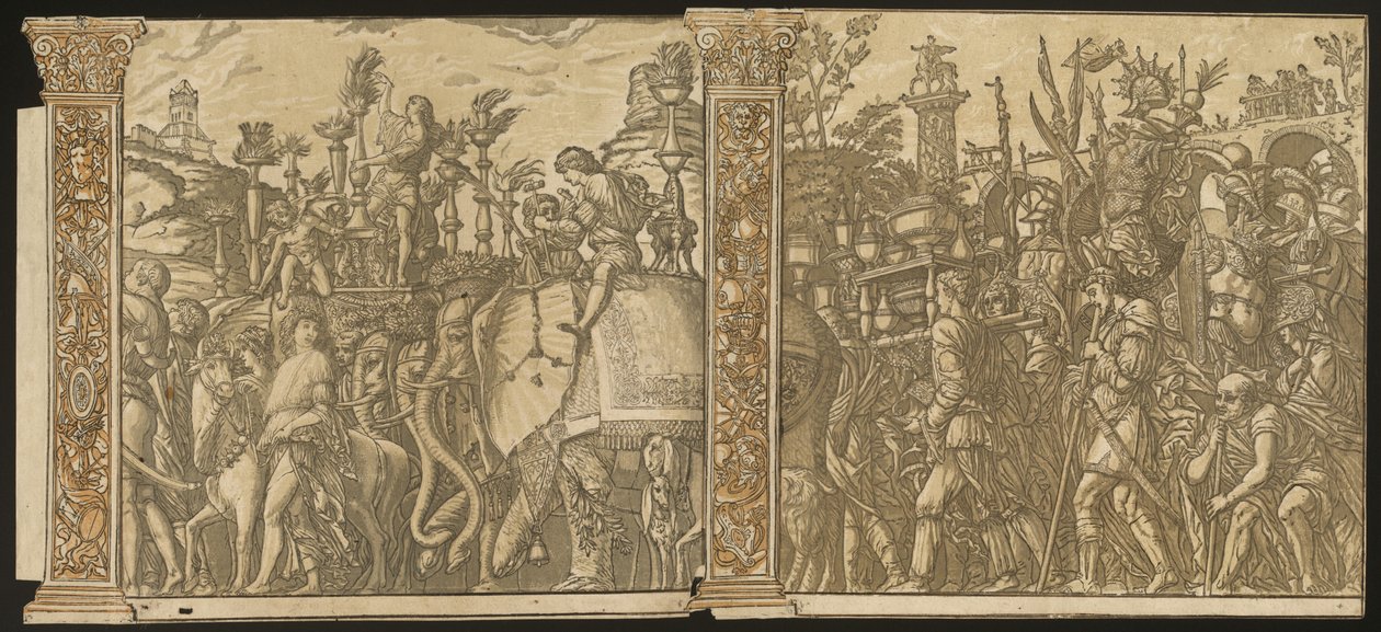 Julius Caesarin voitto [nro 5 ja 6 plus 2 saraketta], 1599. tekijältä Andrea Andreani