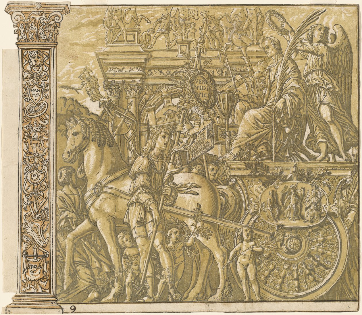 Julius Caesarin voitto [nro 9 plus 2 saraketta], 1599. tekijältä Andrea Andreani