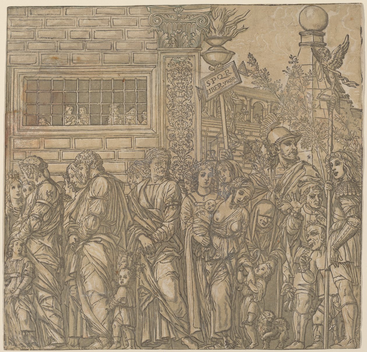 Julius Caesarin voitto tekijältä Andrea Andreani after Andrea Mantegna