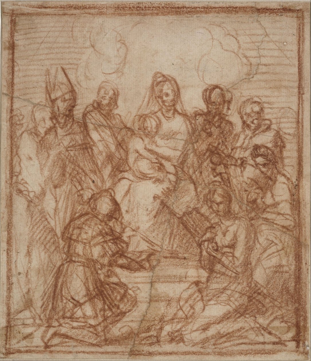 Valtaistuimella Madonna lapsen ja kahdeksan pyhän kanssa (Sarzanan alttarimaalauksen koostumustutkimus) tekijältä Andrea del Sarto