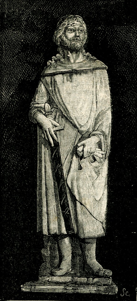 Julianus Hospitaller, Andrea Della Robbian (1435-1525 tai 1528) patsas, Madonna del Buon Consiglion oratorio, Prato, Toscana, Italia, puupiirros Le cento citta d