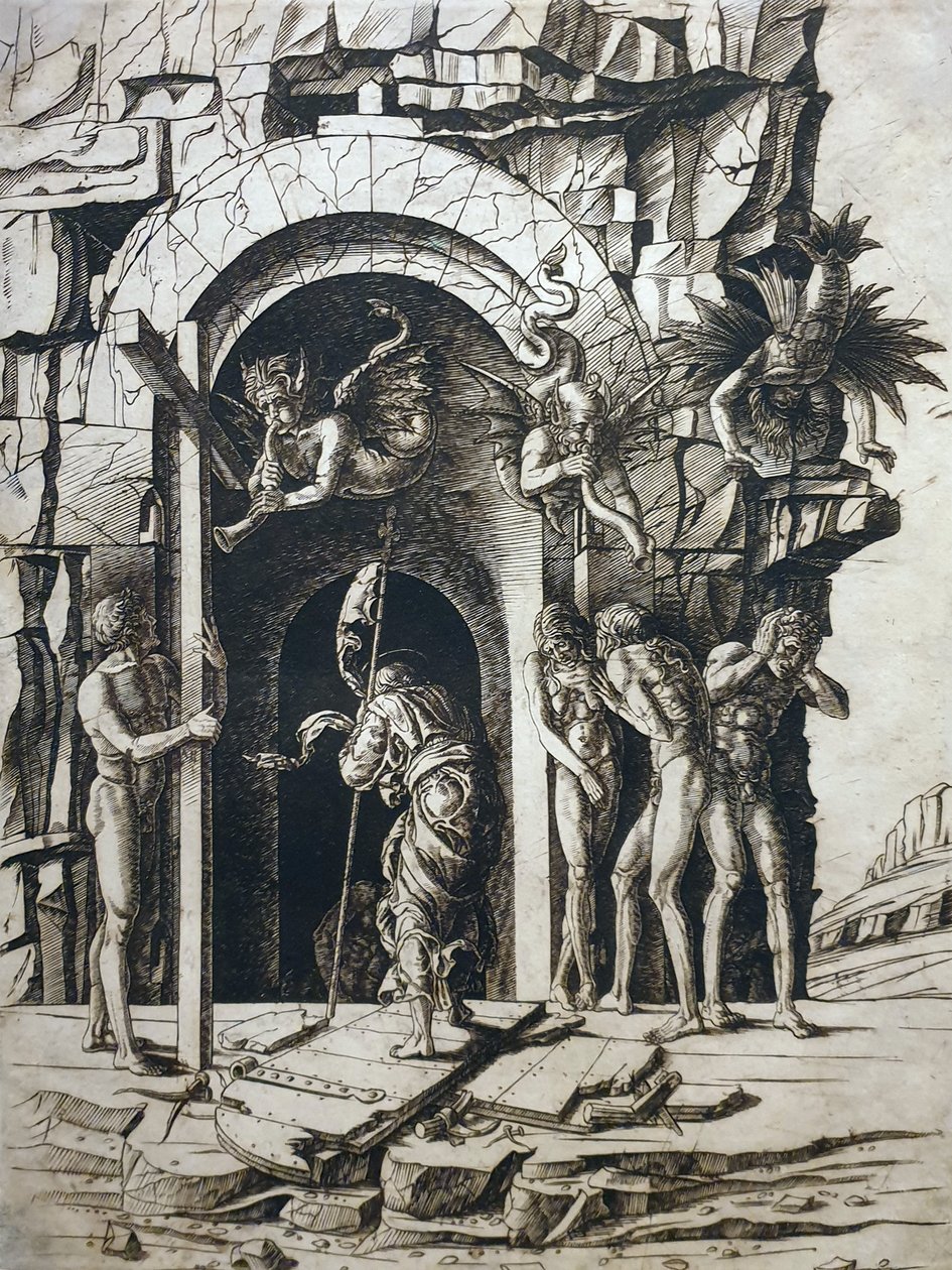 1483 Mantegna Kristuksen laskeutuminen Limboon Brasilian kansalliskirjasto anagoriaa tekijältä Andrea Mantegna