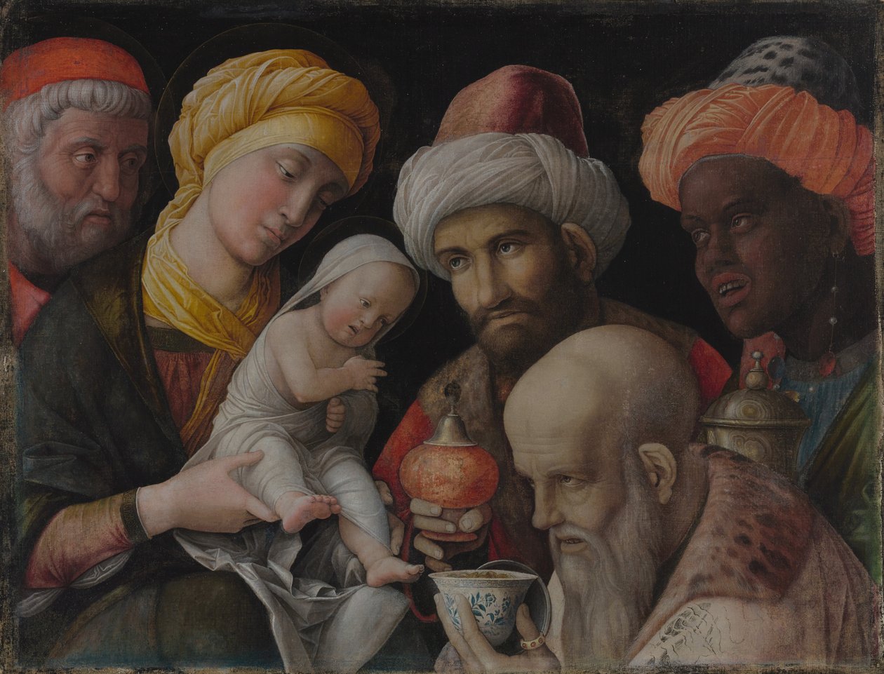 Tietäjien kumarrus tekijältä Andrea Mantegna