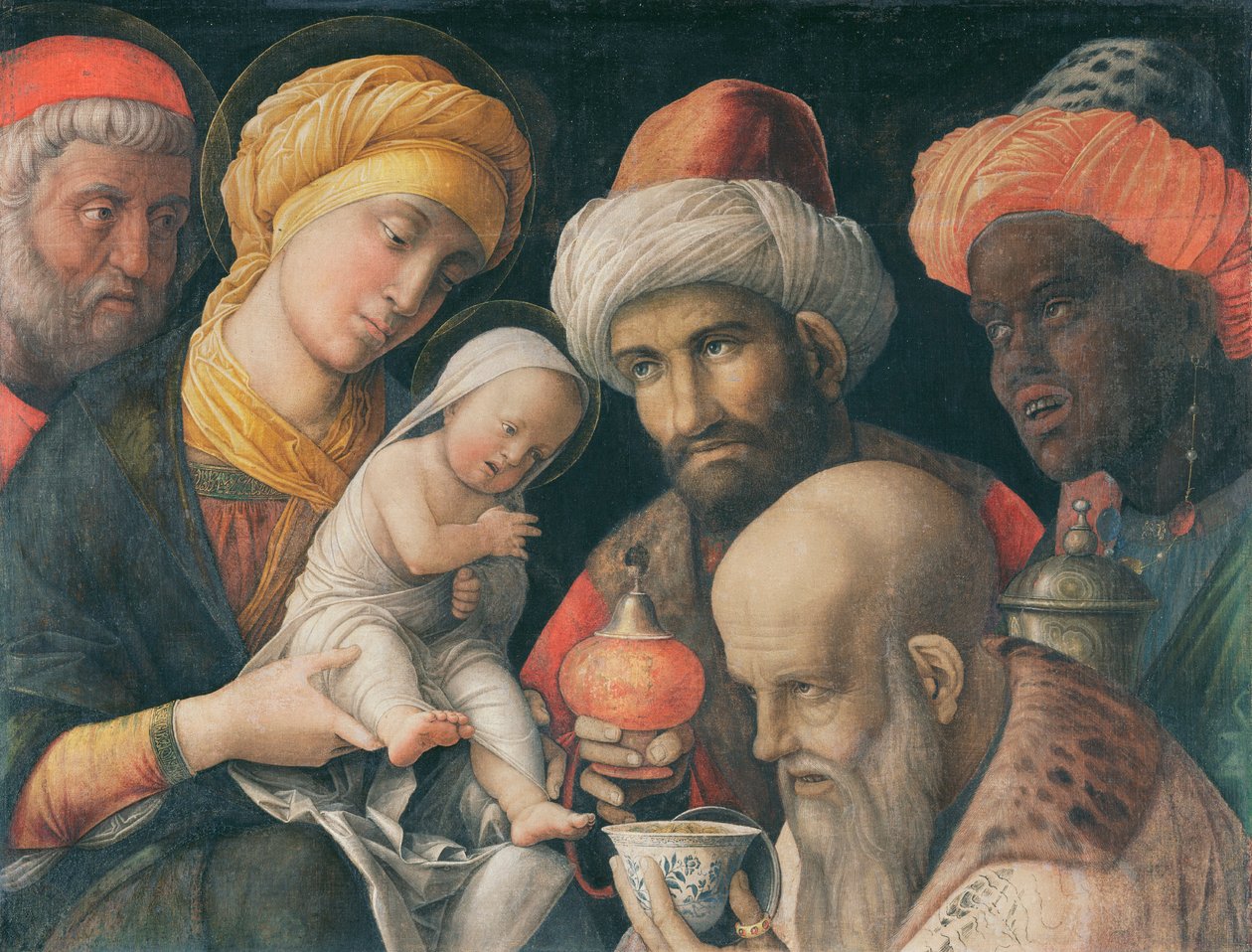 Adoration of the Magi, n. 1495-1505 (Pinkka pellavassa) tekijältä Andrea Mantegna