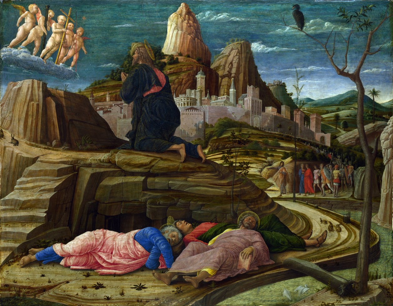 Agony in the Garden, n. 1460 (tempera paneelissa) tekijältä Andrea Mantegna