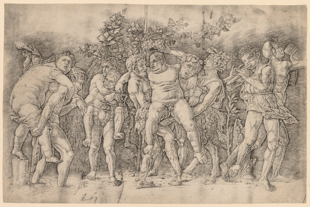 Bacchanal Silenuksen kanssa. tekijältä Andrea Mantegna