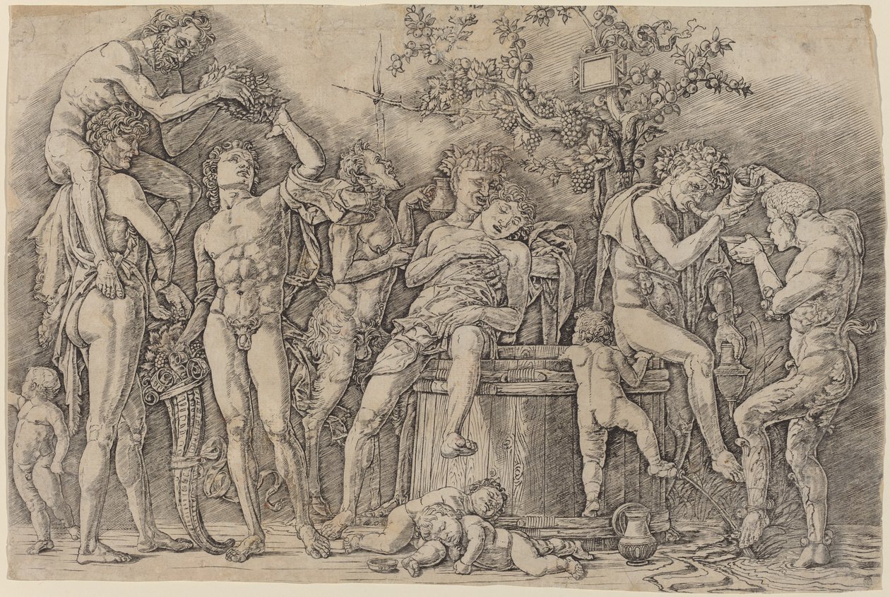 Bacchanal viinialtaalla tekijältä Andrea Mantegna
