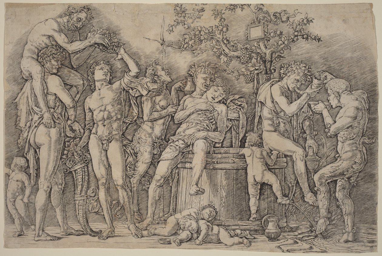 Bakkanaali ja viinisammio tekijältä Andrea Mantegna