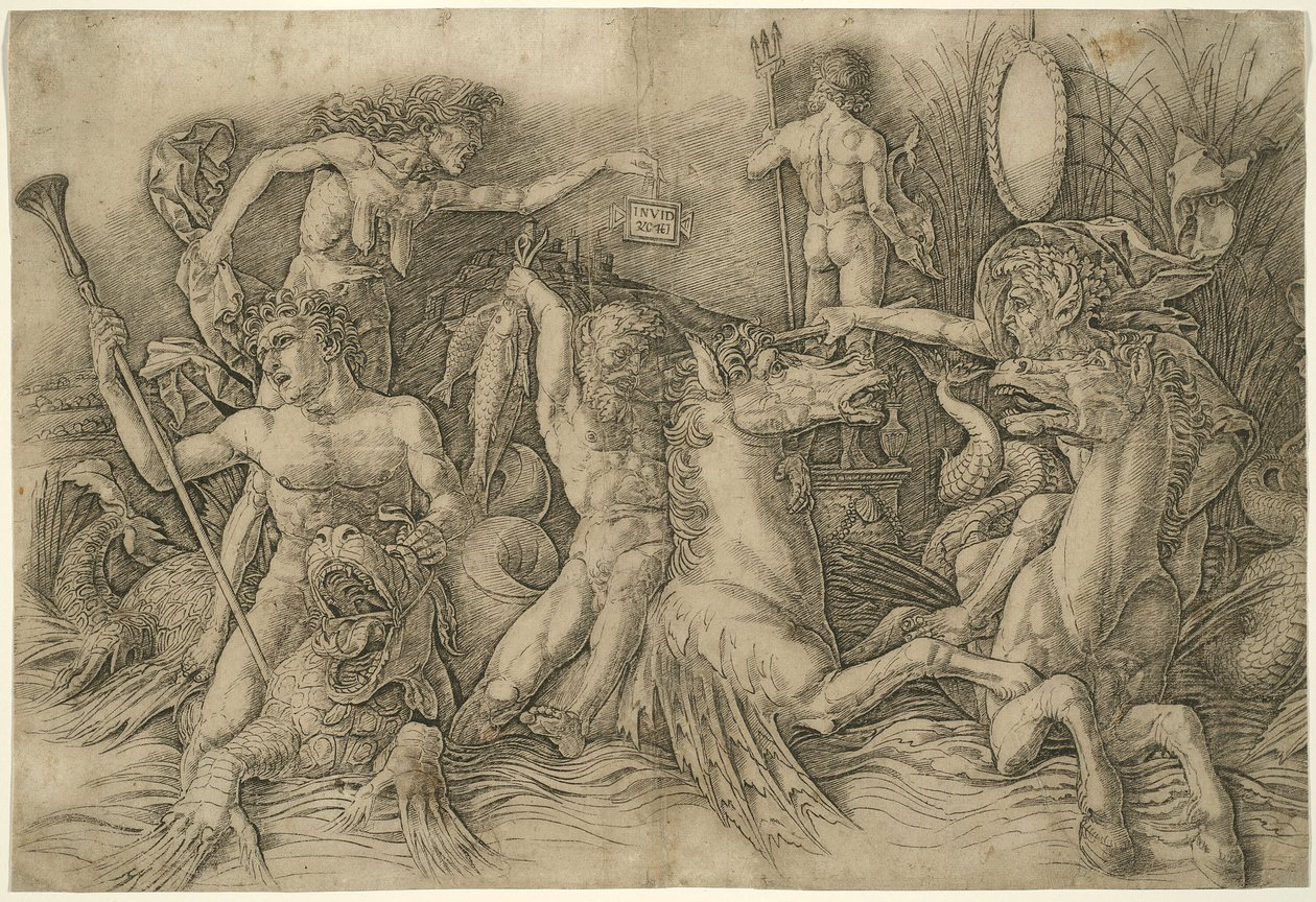 Merijumalien taistelu, friisin vasen puolisko tekijältä Andrea Mantegna