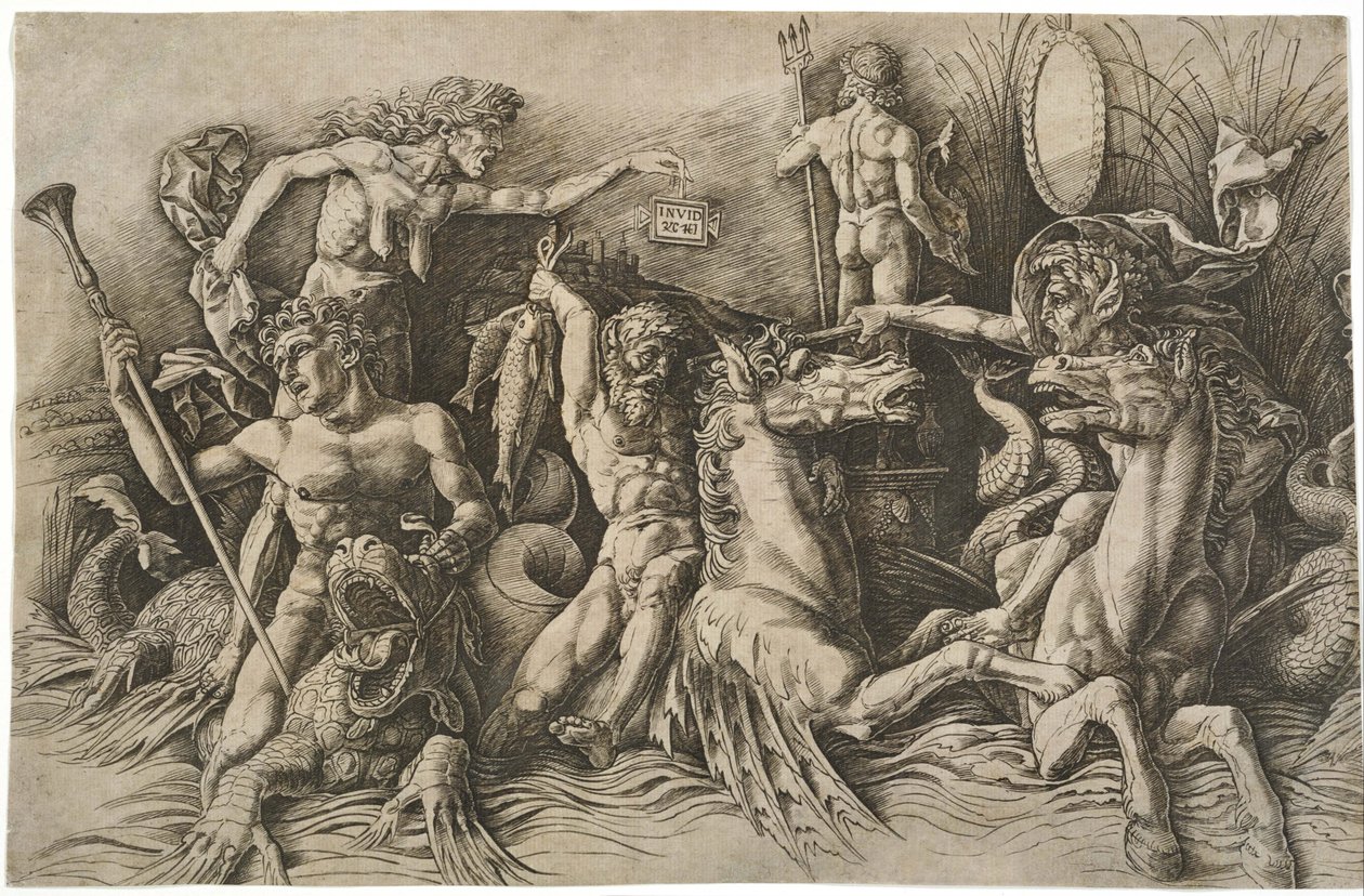 Merenjumalien taistelu tekijältä Andrea Mantegna
