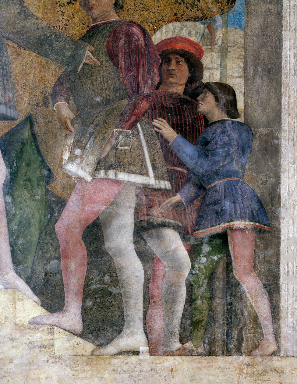 Hovimiehet, yksityiskohta Court Wallista tekijältä Andrea Mantegna