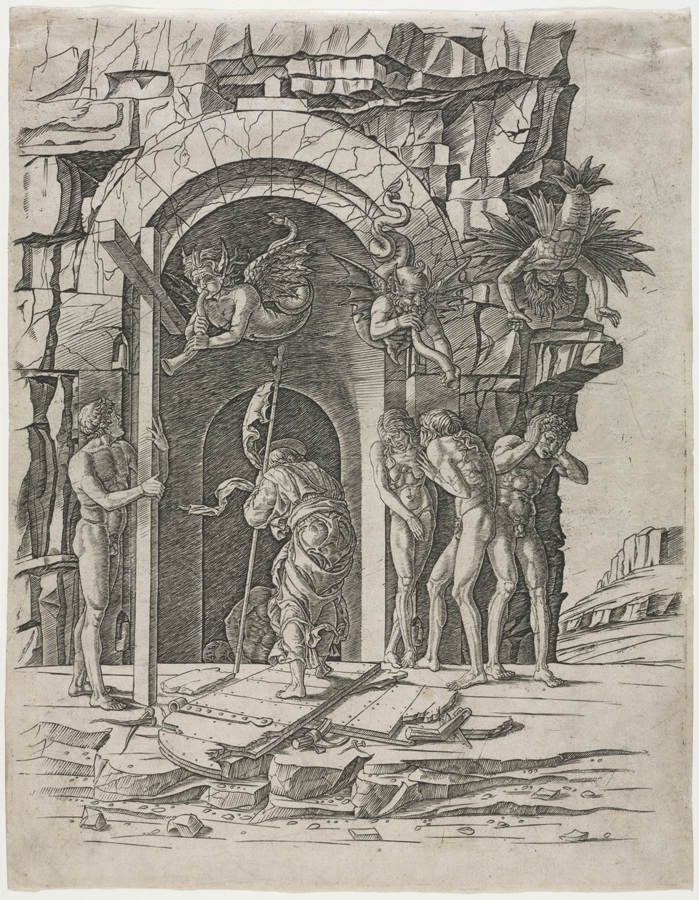 Laskeutuminen Limboon, 1460-luvun lopulla. tekijältä Andrea Mantegna