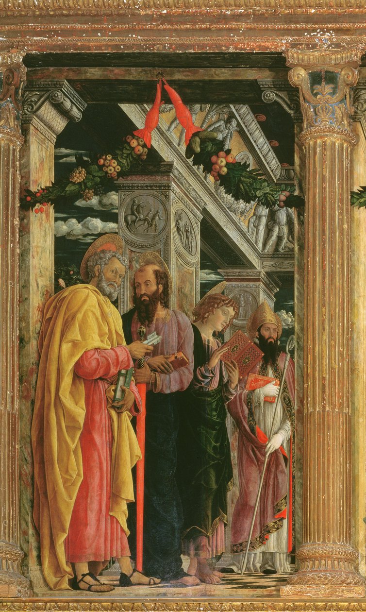 Yksityiskohta San Zenon alttaritaulusta, 1456-60 tekijältä Andrea Mantegna