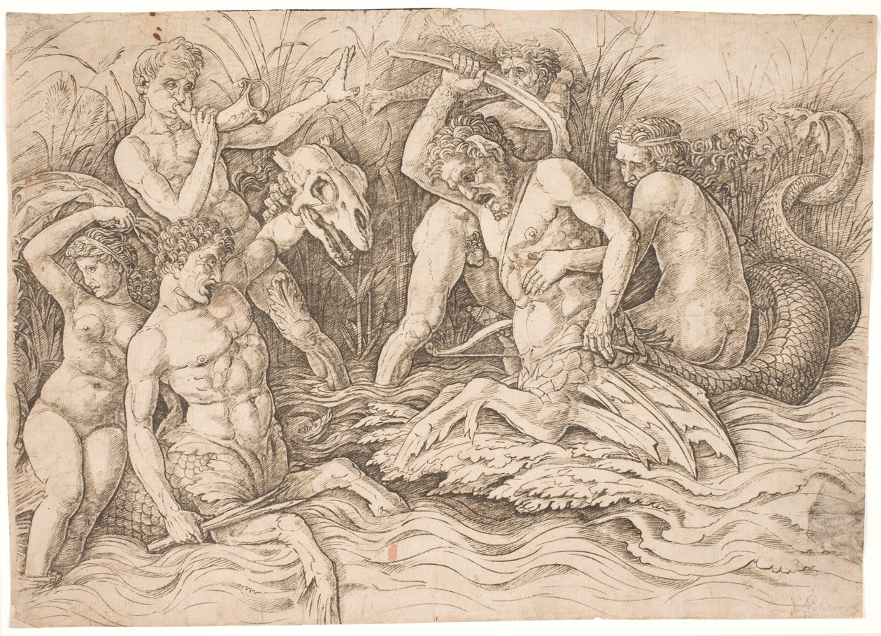 Battle of the Sea Gods, oikea puoli tekijältä Andrea Mantegna