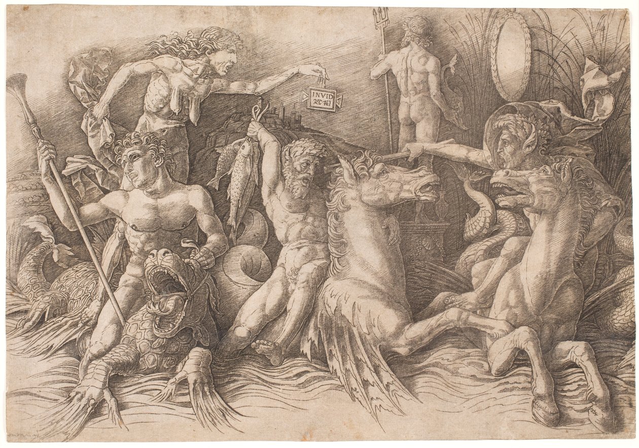 Battle of the Sea Gods, vasen puoli tekijältä Andrea Mantegna